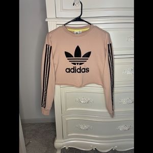 Light Pink Adidas Crop Crewneck